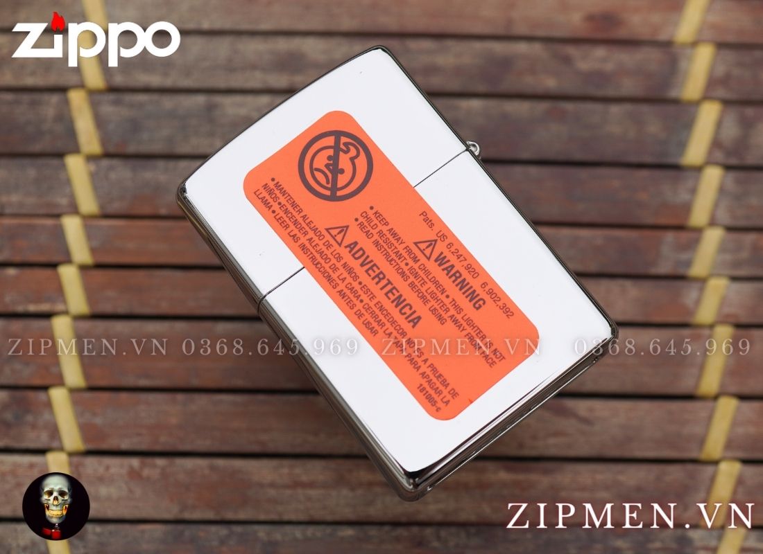 zippo z250 trắng bóng trơn