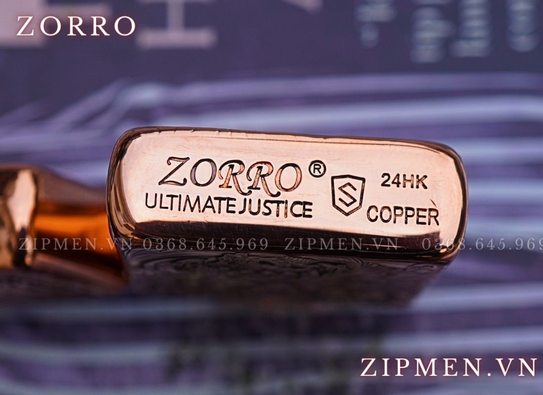 Bật lửa Zorro super copper chủ đề kỳ lân khắc nổi 3D
