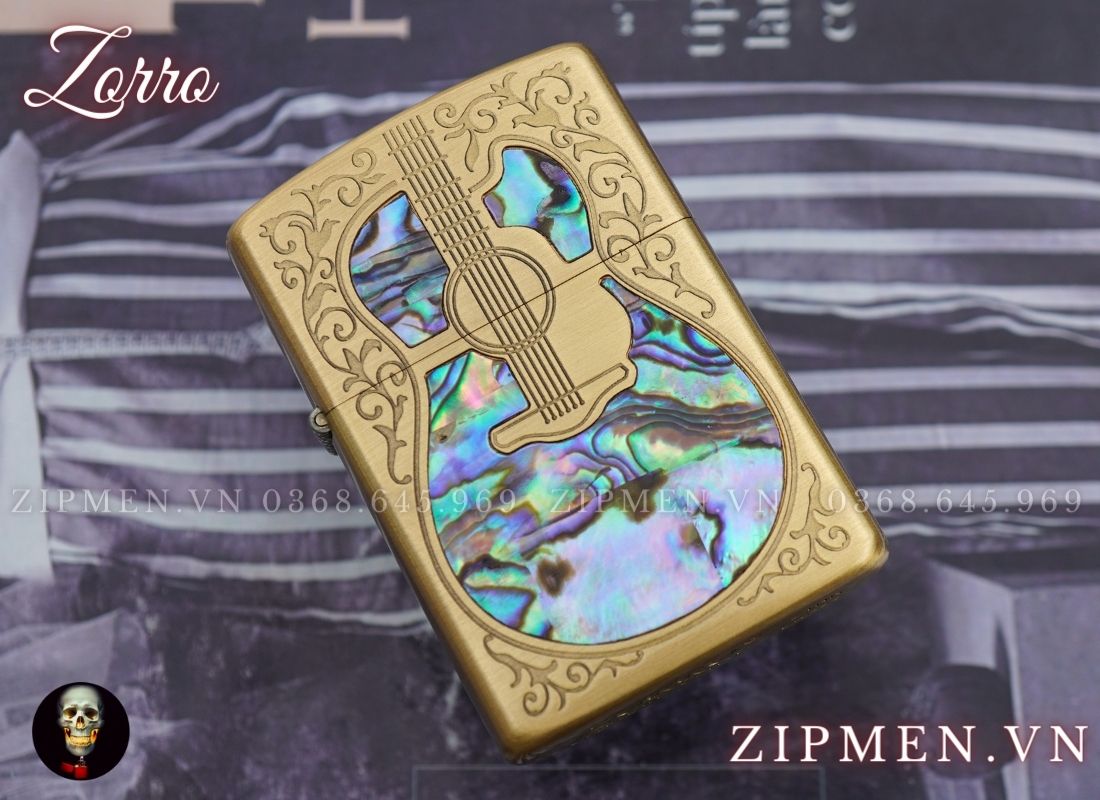 Zorro khảm xà cừ hình đàn Ghita