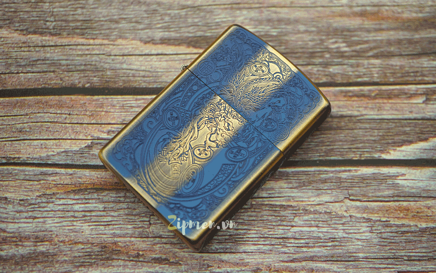 Bật lửa zorro kỳ lân sơn viền tím than