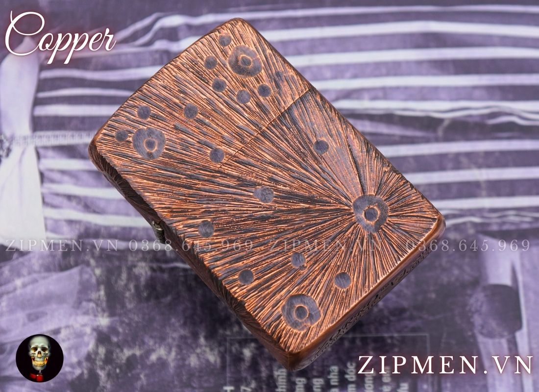 Bật lửa zorro supper copper đồng đỏ hình mặt trăng