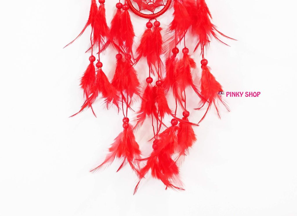 Dreamcatcher handmade màu đỏ xinh trang tri - Mã DRĐT1