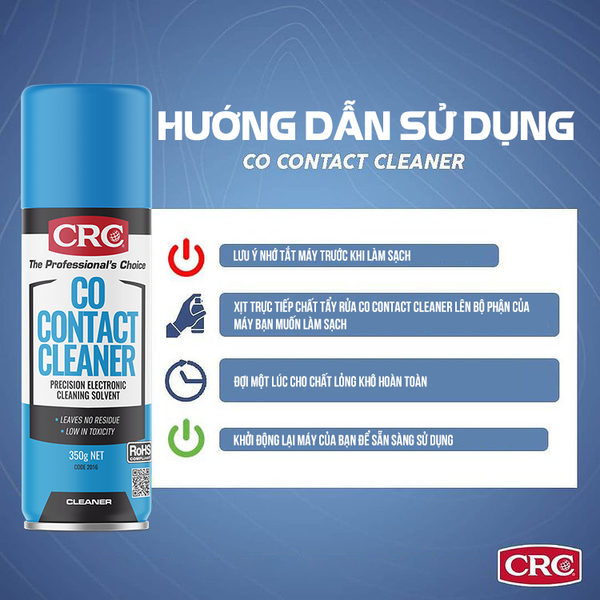 hưỡng dẫn sử dụng CRC Co Contact Cleaner
