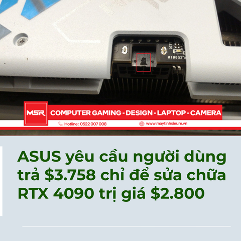 ASUS yêu cầu người dùng trả $3.758 chỉ để sửa chữa RTX 4090 trị giá $2.800