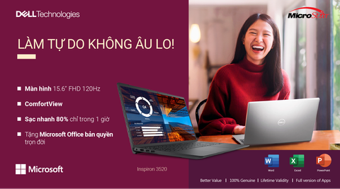 THỎA SỨC LÀM TỰ DO KHÔNG ÂU LO VỚI INSPIRON 3520