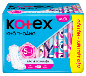 Băng vệ sinh Kotex khô thoáng Maxi cánh 20 miếng