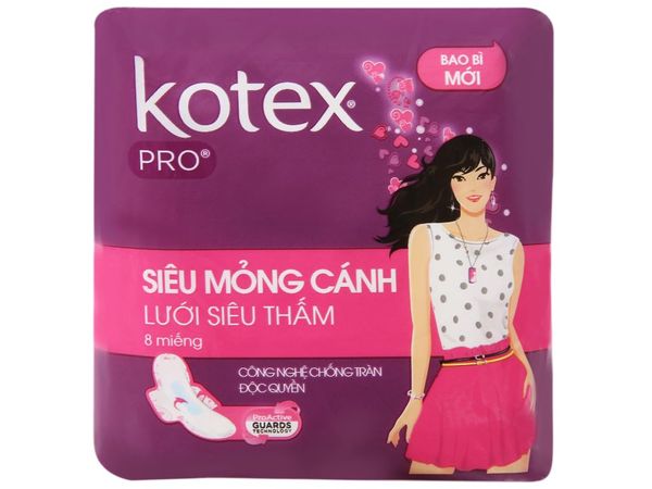 Băng vệ sinh Kotex Pro Siêu Mỏng Cánh 8 miếng