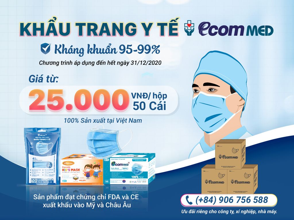 Ecom Med & Du Lịch Việt Phối Hợp Khuyến Mãi Trợ Giá Khẩu Trang Chất Lượng Chống Dịch Covid-19 Tháng 12/2020