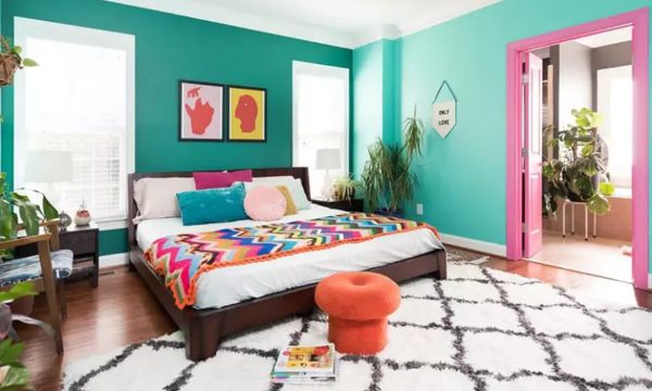 Phòng ngủ sặc sỡ sắc màu, tươi mới, hiện đại và trẻ trung