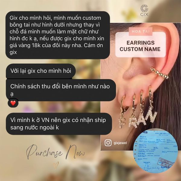 bông tai cho người mặt vuông