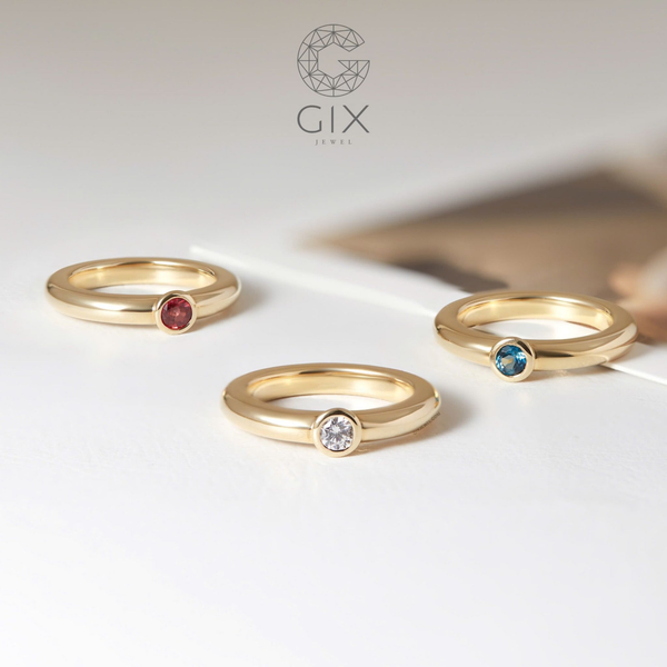 nhẫn vàng nữ 18k birthstone
