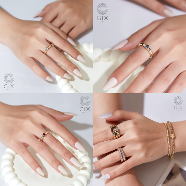 nhẫn vàng nữ 18k birthstone