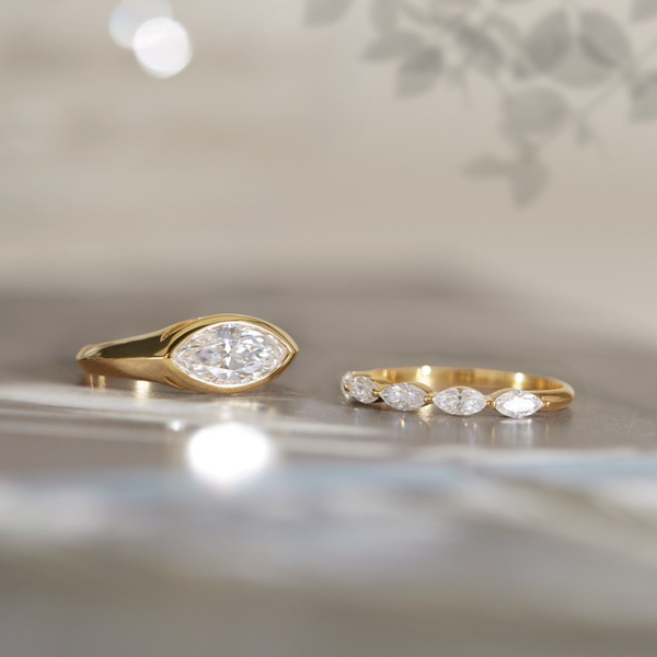 nhẫn vàng 18k luna marquise