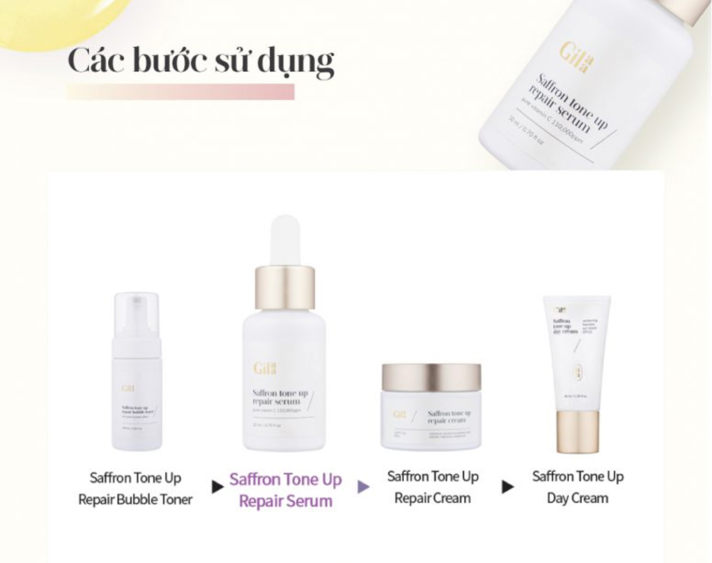 tinh Chất Gilaa Saffron Tone Up Repair Serum