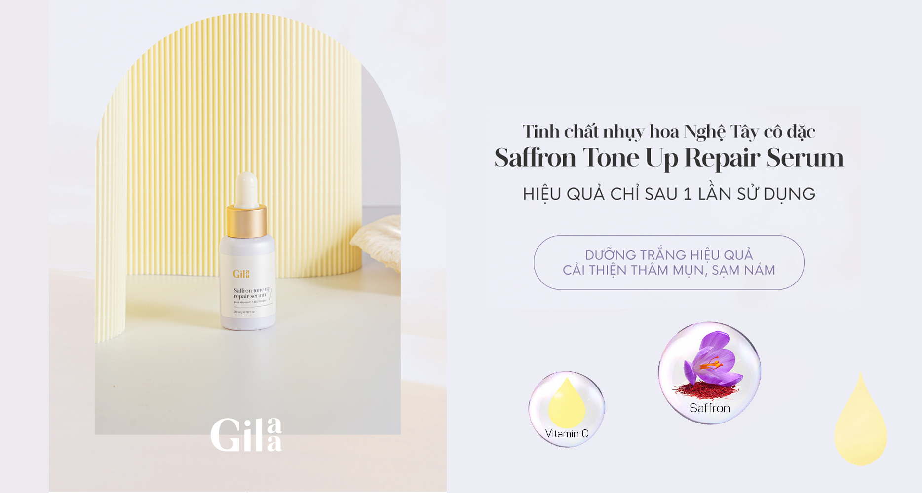 tinh Chất Gilaa Saffron Tone Up Repair Serum