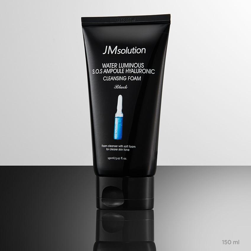 JMSOLUTION WATER LUMINOUS S.O.S AMPOULE HYALURONIC CLEANSING FOAM BLACK