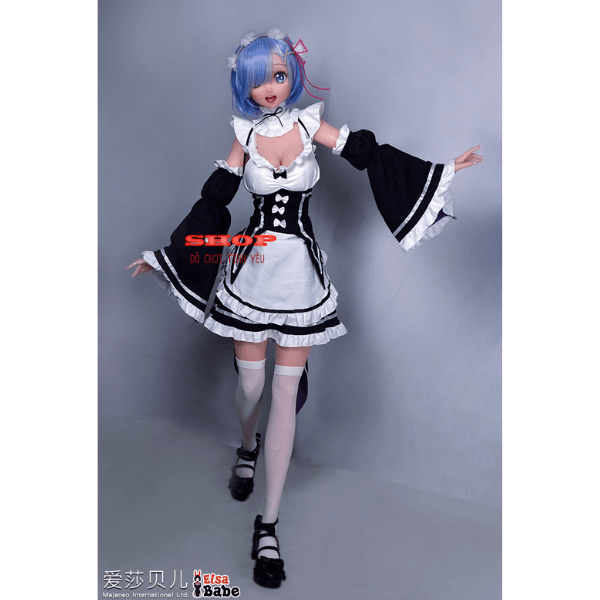 Búp bê tình dục anime hoạt hình nhỏ cosplay hầu gái tóc xanh