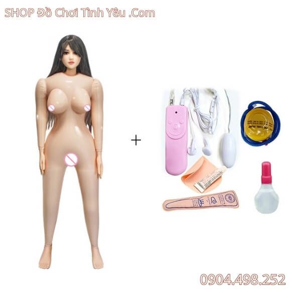 Búp Bê Tình Dục Nữ Bơm Hơi Liền Khối Tóc Dài Body Nóng Bỏng
