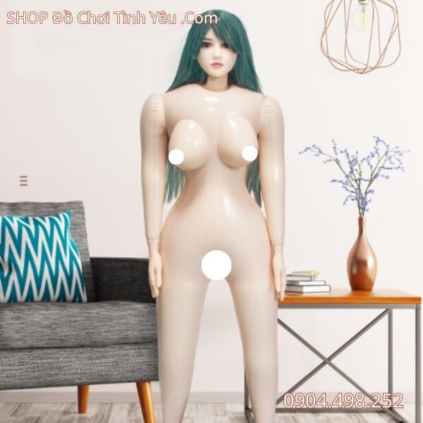Búp Bê Tình Dục Nữ Bơm Hơi Liền Khối Tóc Dài Body Nóng Bỏng