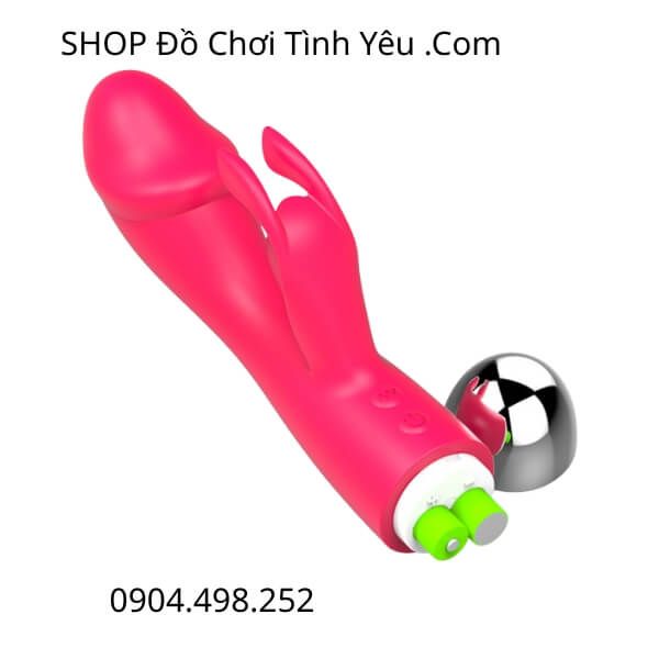 Dương Vật Giả Cầm Tay Đa Năng Kèm Đầu Rung Tai Thỏ Cho Nữ
