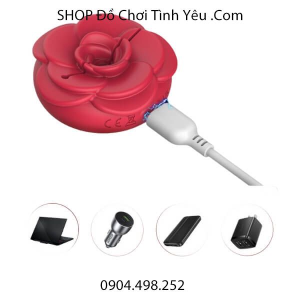 Máy Kẹp Núm Vú Hoa Hồng Rung Mạnh Điều Khiển Qua App CAMELLIA