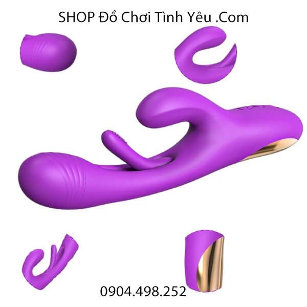 Que Cầm Tay Thế Hệ Thứ 2 Rung Kép Hai Đầu Có Thanh Vỗ Ở Thân