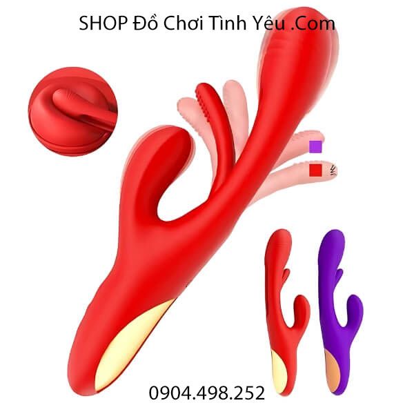 Que Cầm Tay Thế Hệ Thứ 2 Rung Kép Hai Đầu Có Thanh Vỗ Ở Thân