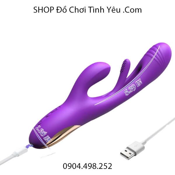 Que Cầm Tay Thế Hệ Thứ 2 Rung Kép Hai Đầu Có Thanh Vỗ Ở Thân