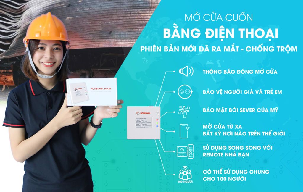 Điều khiển cửa cuốn bằng điện thoại thông minh sản phẩm thông minh thế hệ mới
