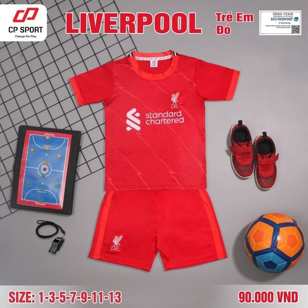 Bộ bóng đá trẻ em CLB Liverpool đỏ