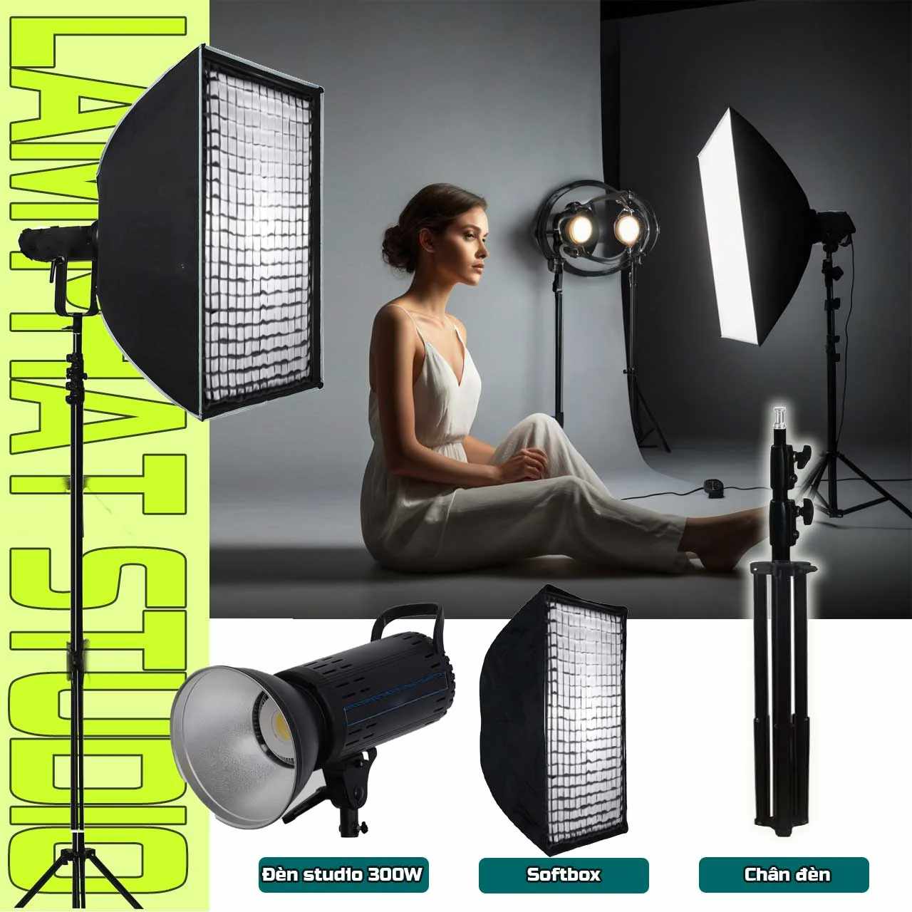 Combo đèn LPS-6090 Bộ đèn studio quay chụp chuyên nghiệp