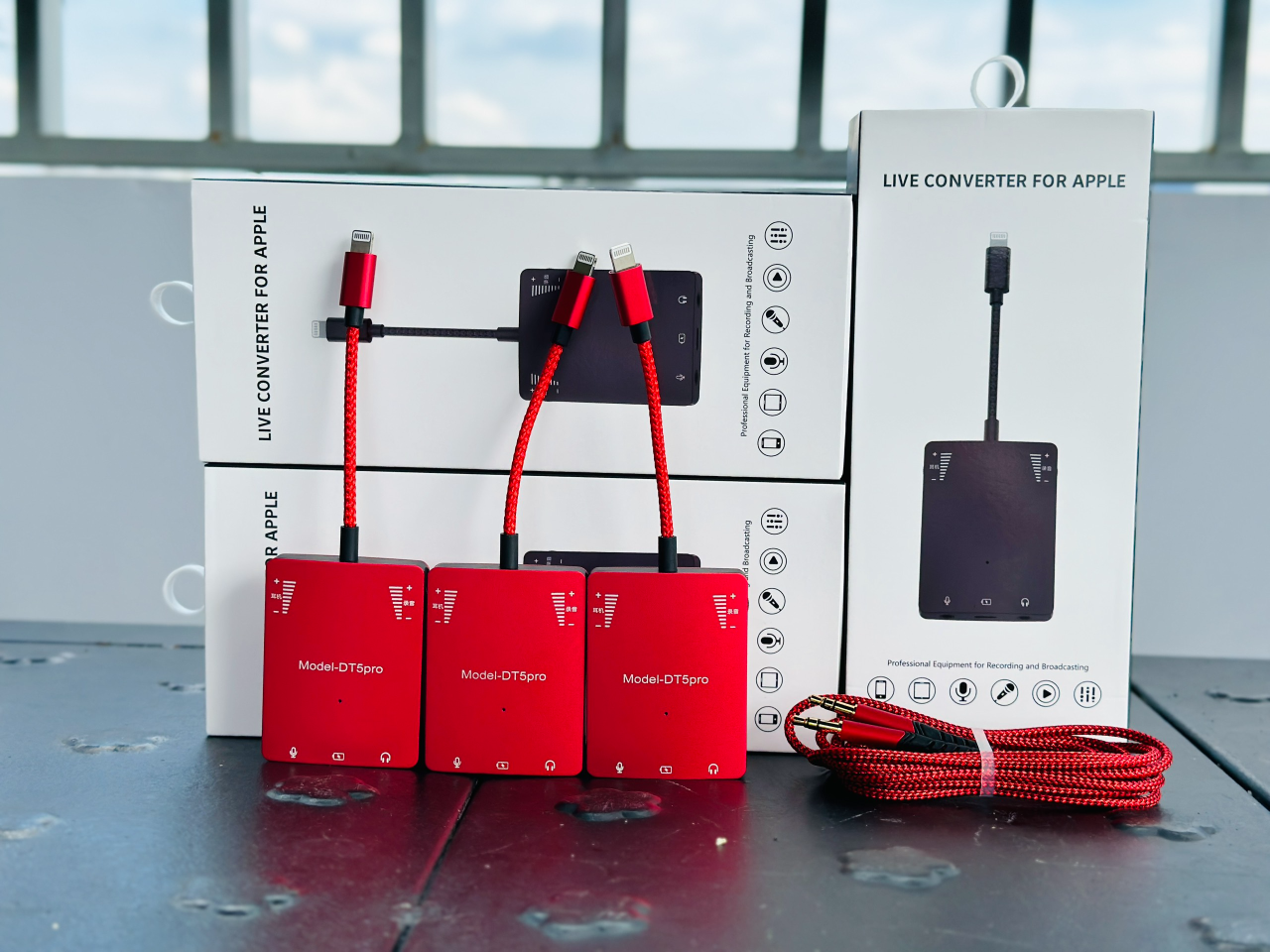 Sạc Live DT5 Pro Bộ phụ kiện livestream vừa sạc vừa live cho IPhone, Ipad