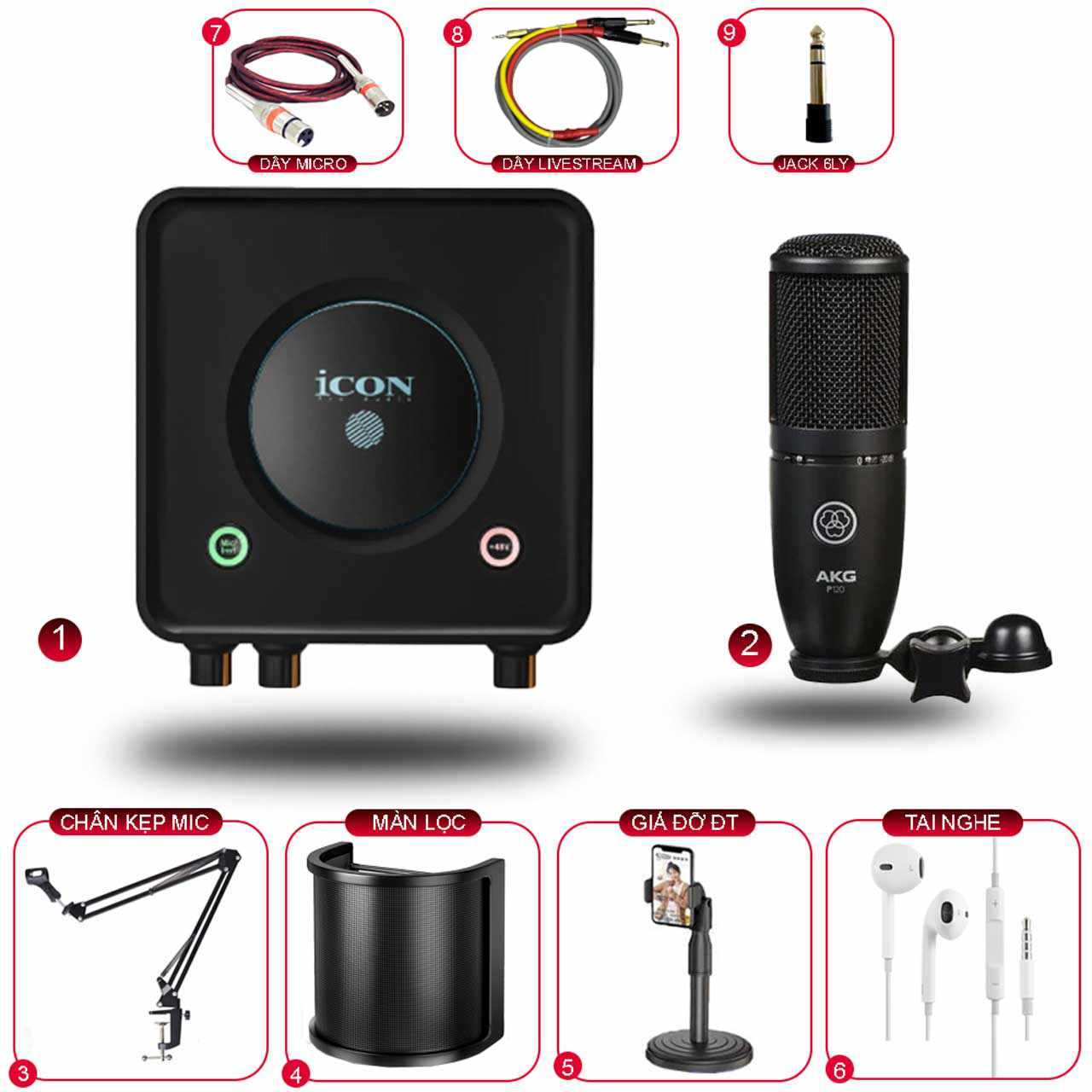 Combo Sound Card Icon Usolo Micro AKG P120