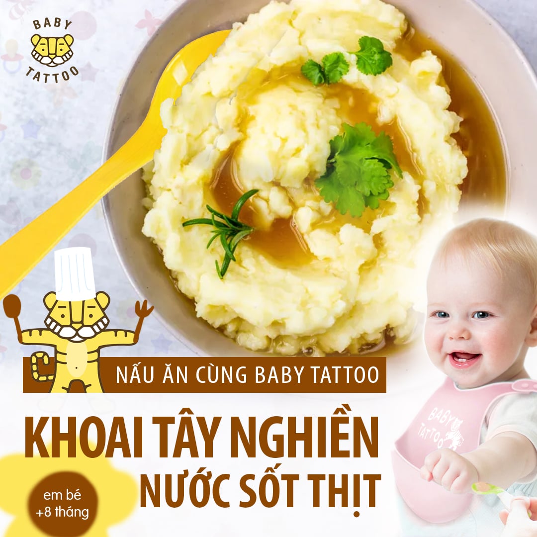 [HƯỚNG DẪN NẤU ĂN] Khoai tây nghiền và nước sốt thịt.