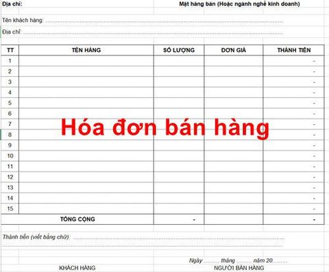 Hóa đơn bán hàng