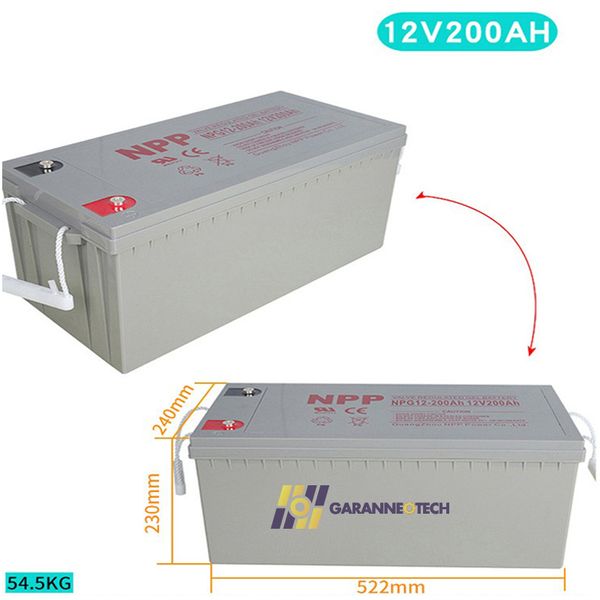 Pin lưu trữ điện mặt trời gel 12V 65AH-200AH
