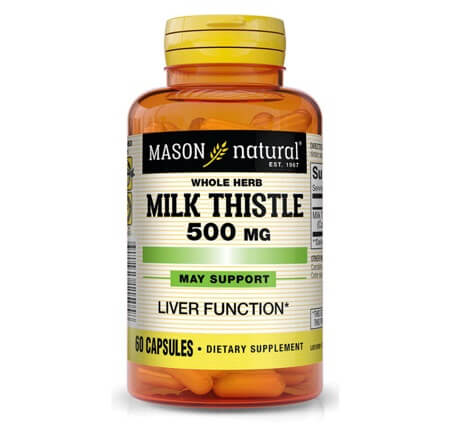 Viên uống mát gan, thải độc gan Mason Natural Milk Thistle 500mg 60 viên Mỹ
