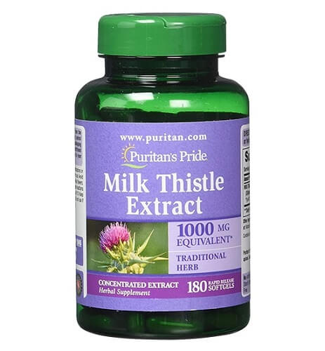 Viên uống giải độc gan Puritan’s Pride Milk Thistle Extract 1000mg 180 viên