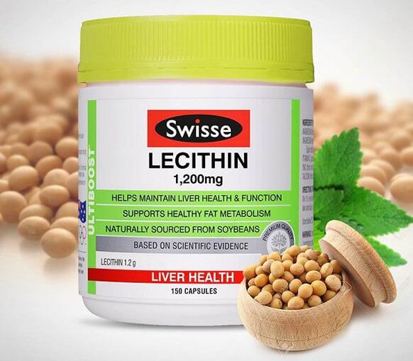 Swisse Ultiboost Lecithin 1200mg dạng viên nang cung cấp một liều lượng cao Lecithin ở dạng viên nang tiện lợi.