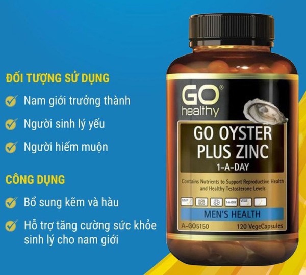 Tinh chất hàu GO Healthy Go Oyster Plus Zinc 120 viên