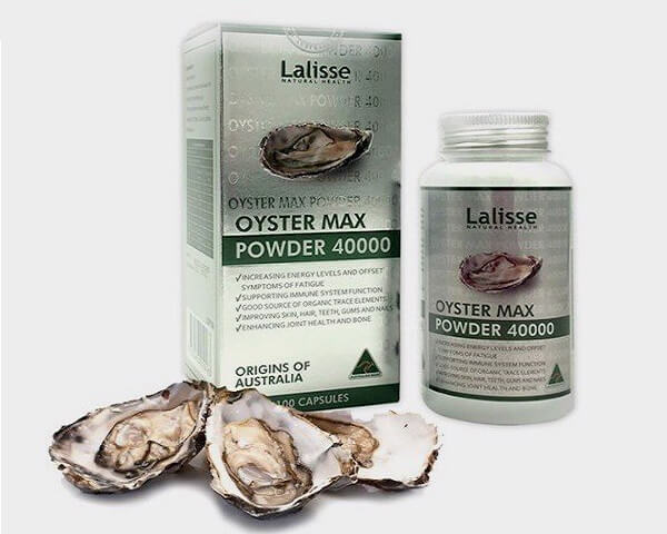 Tinh chất hàu Lalisse Oyster Max Powder 40000 với sự kết hợp giữa tinh chất hàu biển và nhân sâm Hàn Quốc