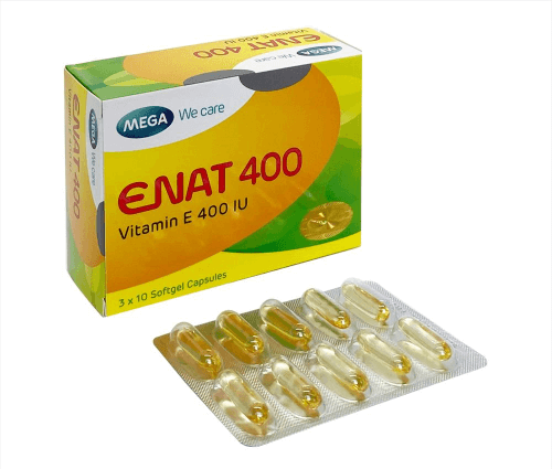 Vitamin E Enat 400 là sản phẩm viên uống bổ sung vitamin E tự nhiên được sản xuất và phân phối bởi công ty Mega Care Thái Lan