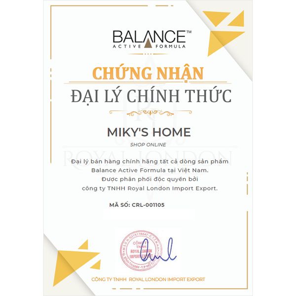  Miky's Home chính thức trở thành Đại lý phân phối chính hãng của nhãn hàng Balance Active Formula 