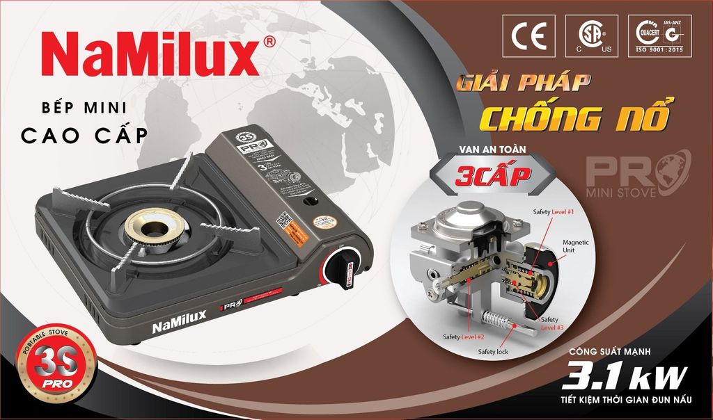 Viện Kỷ lục đề cử Best Việt Nam (Best Plus): Sản phẩm nội địa bán chạy tại Việt Nam (2019 - 2020) - Phần 33 - NAMILUX: Thương hiệu bếp gas mini bán chạy nhất Việt Nam