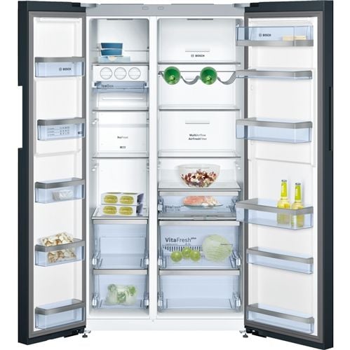 Ảnh nội thất bên trong tủ lạnh side by side Bosch