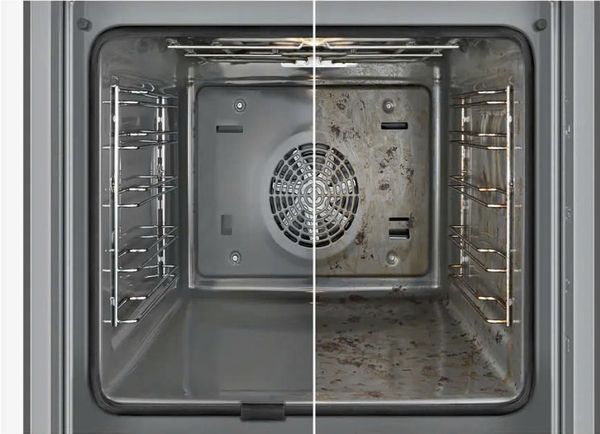 Tự vệ sinh pirolitic lò nướng Bosch HQA574ES3 sạch bong như mới