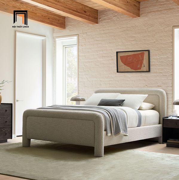 giường ngủ, giường, giường ngủ gia đình sang trọng, giường ngủ 1m6 x 2m, giường bọc vải mềm