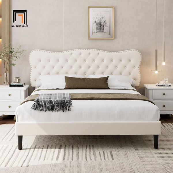 giường, giường ngủ, giường ngủ màu đen vải nhung, giường ngủ 1m6 x 2m, giường ngủ xinh xắn