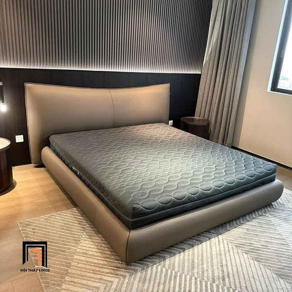 giường, giường ngủ, giường bọc da hiện đại, giường ngủ 1m6 x 2m, giường ngủ sang trọng