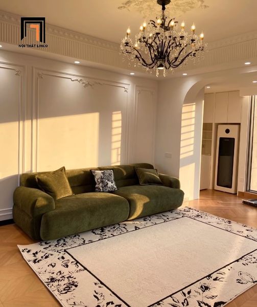 sofa, ghế sofa, sofa băng 2m2, ghế sofa màu xanh rêu, sofa phòng khách sang trọng, sofa băng chung cư đẹp